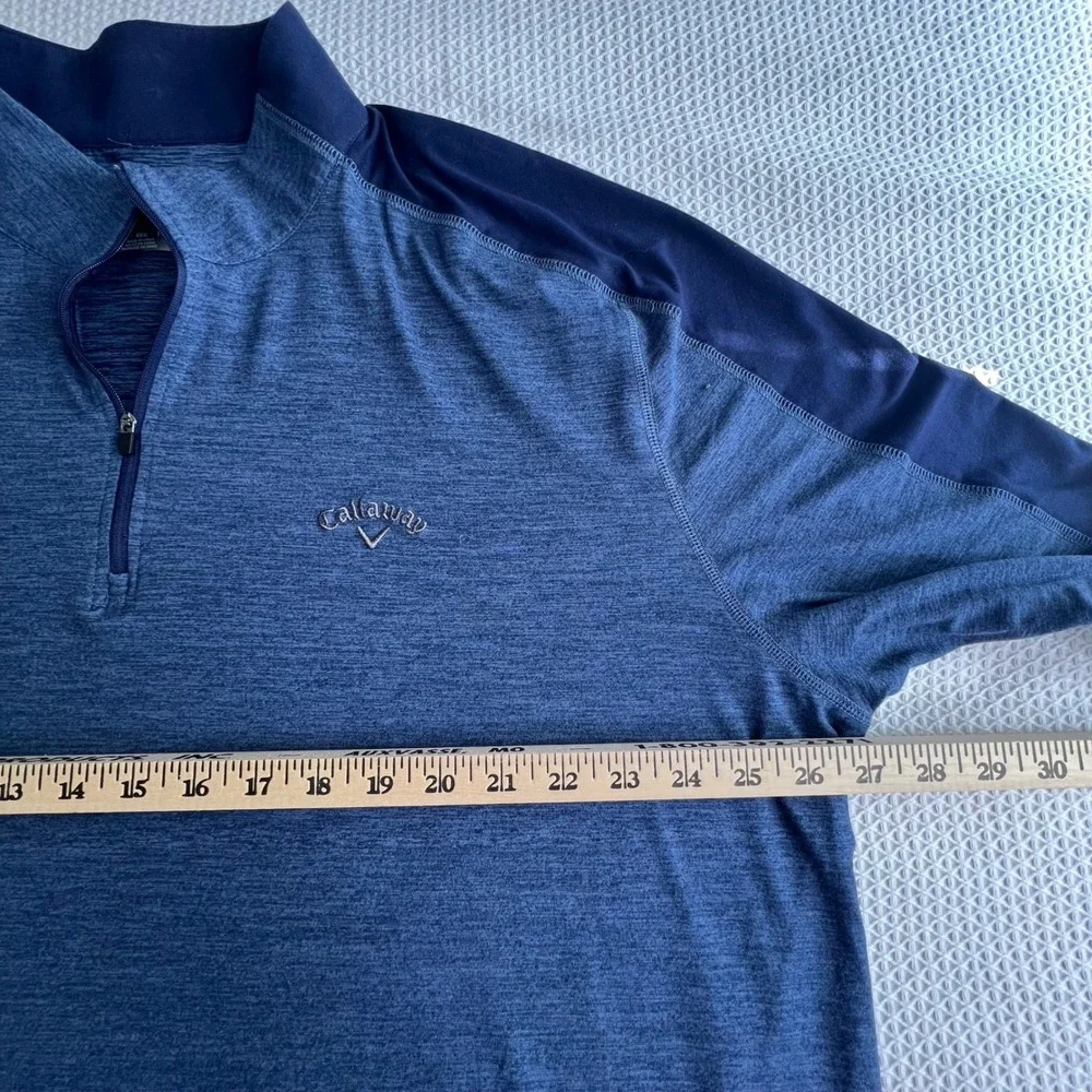 Callaway Men's Blue 1/4 Zip Long Sleeve Golf Pullover Shirt Size XXL - Picture 3 of 7
